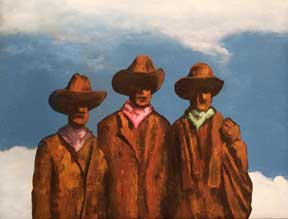 statue of three cowboys
