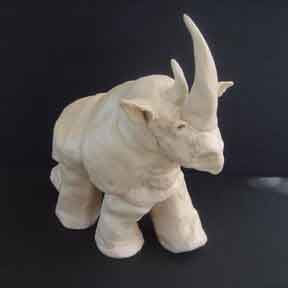 Small ceramic rhino