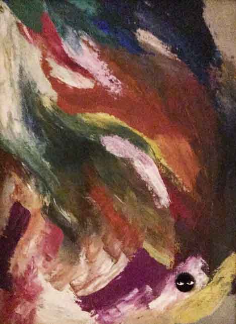  “See the Bird” 11 x 14 inches, oil ©2001 All Rights Reserved <p>An abstract painting - closely you can see the side profile of a bird . . . </p>