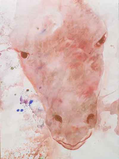  &ldquo;Challenge&rdquo; 17 x 11 inches, Tempera paint and pastels &copy;2004 All Rights Reserved <p>Tempera paint and pastel drawing of a horse's head<p/>