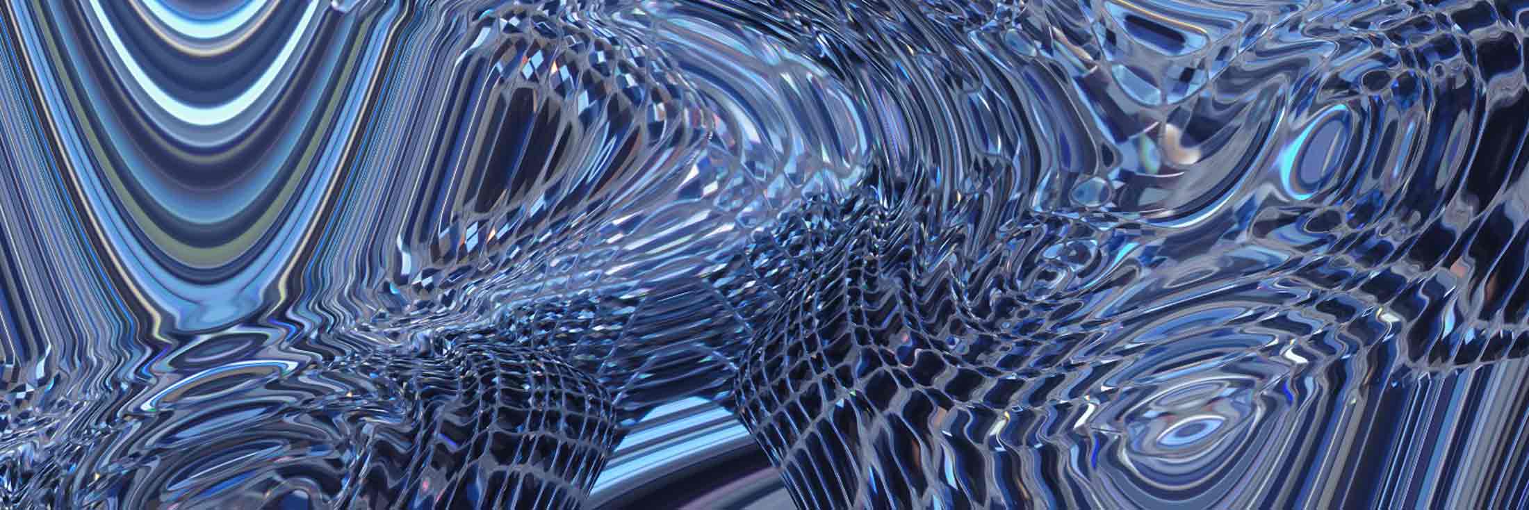  &ldquo;Blue Crystal&rdquo;16x20 in., acrylic - &copy;2021 Maria Sky, All Rights Reserved  <p><em>Manipulation and distortion of a photo</em><p>A wild swirling of wavy and curved lines.</p>