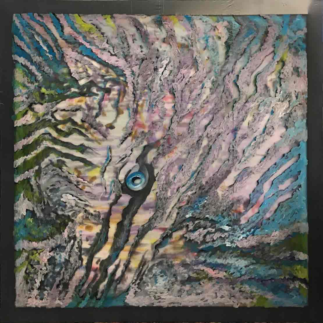  &ldquo;Look and See&rdquo; 48 x 48 inches, Tempera paint and pastels &copy;2020 All Rights Reserved <p>Oil painting based on a composite of seaweed and other images.<p/>