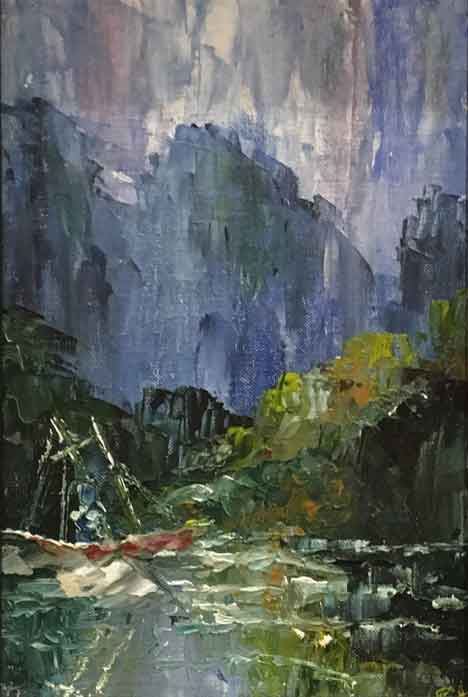  &ldquo;Lost Lagoon&rdquo; 11 x 16 inches, oil &copy;2010 All Rights Reserved <p>A  boat stranded in a lost lagoon.</p>