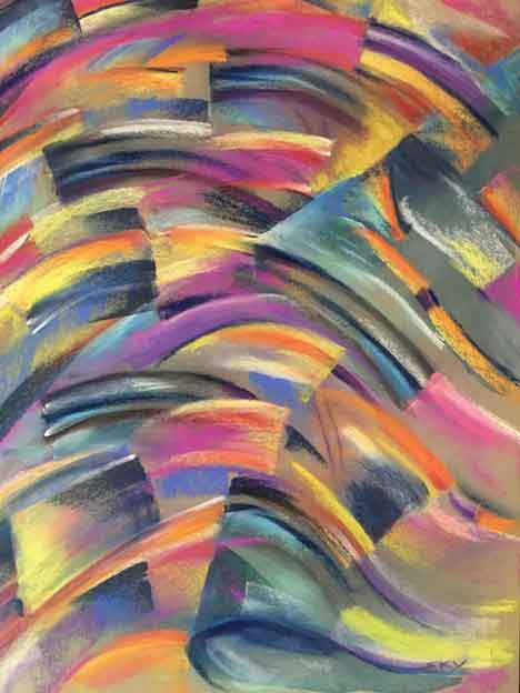  &ldquo;Facing the Wind&rdquo; 11 x 14 inches, chalk pastel &copy;2020 All Rights Reserved <p>An abstract chalk pastel drawing - but if you look closely you can see the side profile of a person . . . </p>