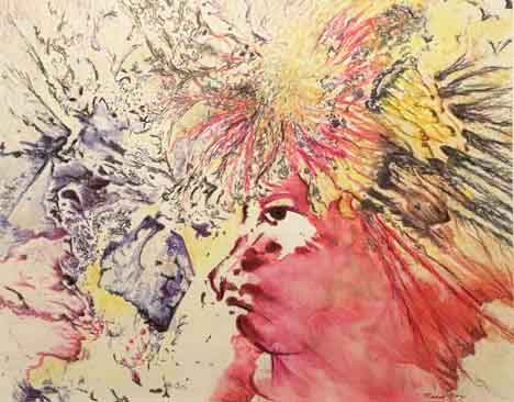  &ldquo;American Indian&rdquo; 17 x 11 inches, Tempera paint and pastels &copy;2004 All Rights Reserved <p>Tempera paint and pastel drawing of an American Indian<p/>