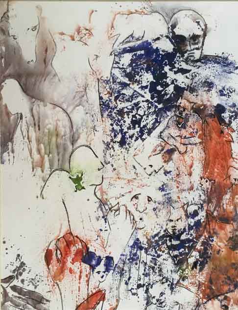  &ldquo;Dispair&rdquo; 17 x 11 inches, Tempera paint and pastels &copy;2020 All Rights Reserved <p>Tempera paint and pastel drawing of people and animals in dispair<p/>