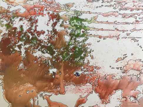  &ldquo;Green Hair&rdquo; 17 x 11 inches, Tempera paint and pastels &copy;2020 All Rights Reserved <p>Tempera paint and pastel drawing of a person's head<p/>