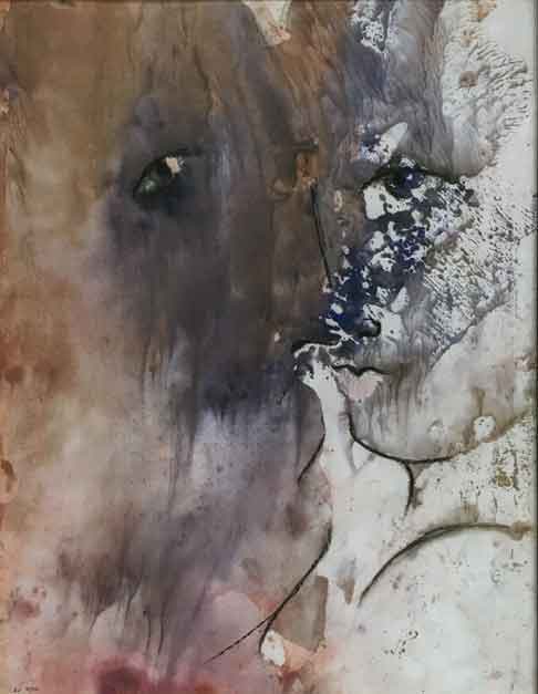  &ldquo;Tension&rdquo; 17 x 11 inches, Tempera paint and pastels &copy;2020 All Rights Reserved <p>Tempera paint and pastel drawing of two people glaring at each other.<p/>