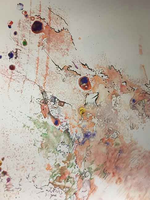  &ldquo;Tiny Faces&rdquo; 17 x 11 inches, Tempera paint and pastels &copy;2020 All Rights Reserved <p>Tempera paint and pastel drawing of tiny faces.<p/>