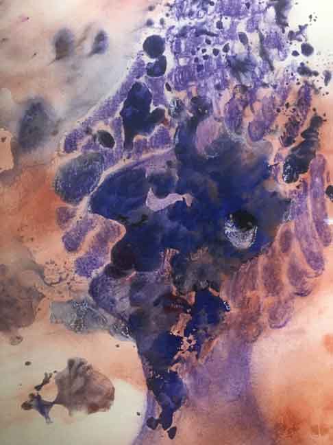  &ldquo;Two Faced&rdquo; 17 x 11 inches, Tempera paint and pastels &copy;2020 All Rights Reserved <p>Tempera paint and pastel drawing of a person's head facing both sideways and front, being two-faced.<p/>